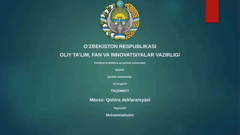 Qohira deklaratsyasi 1