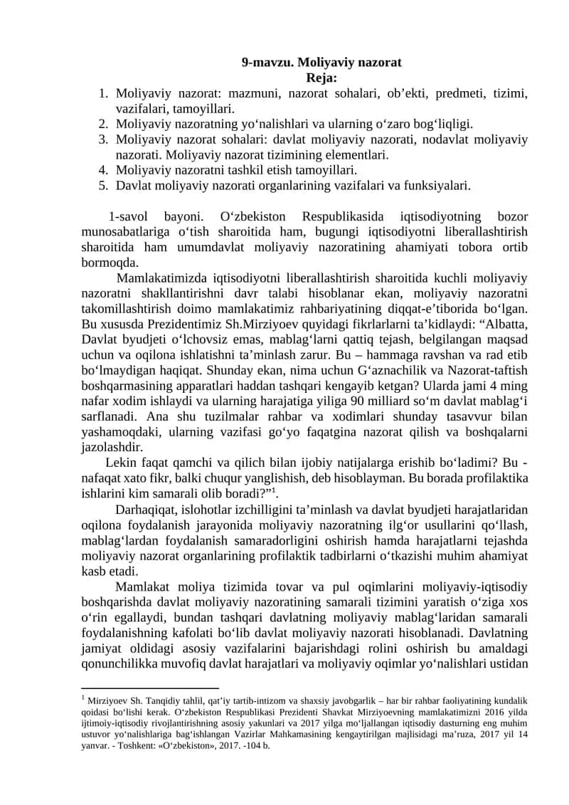 Moliyaviy nazorat 1