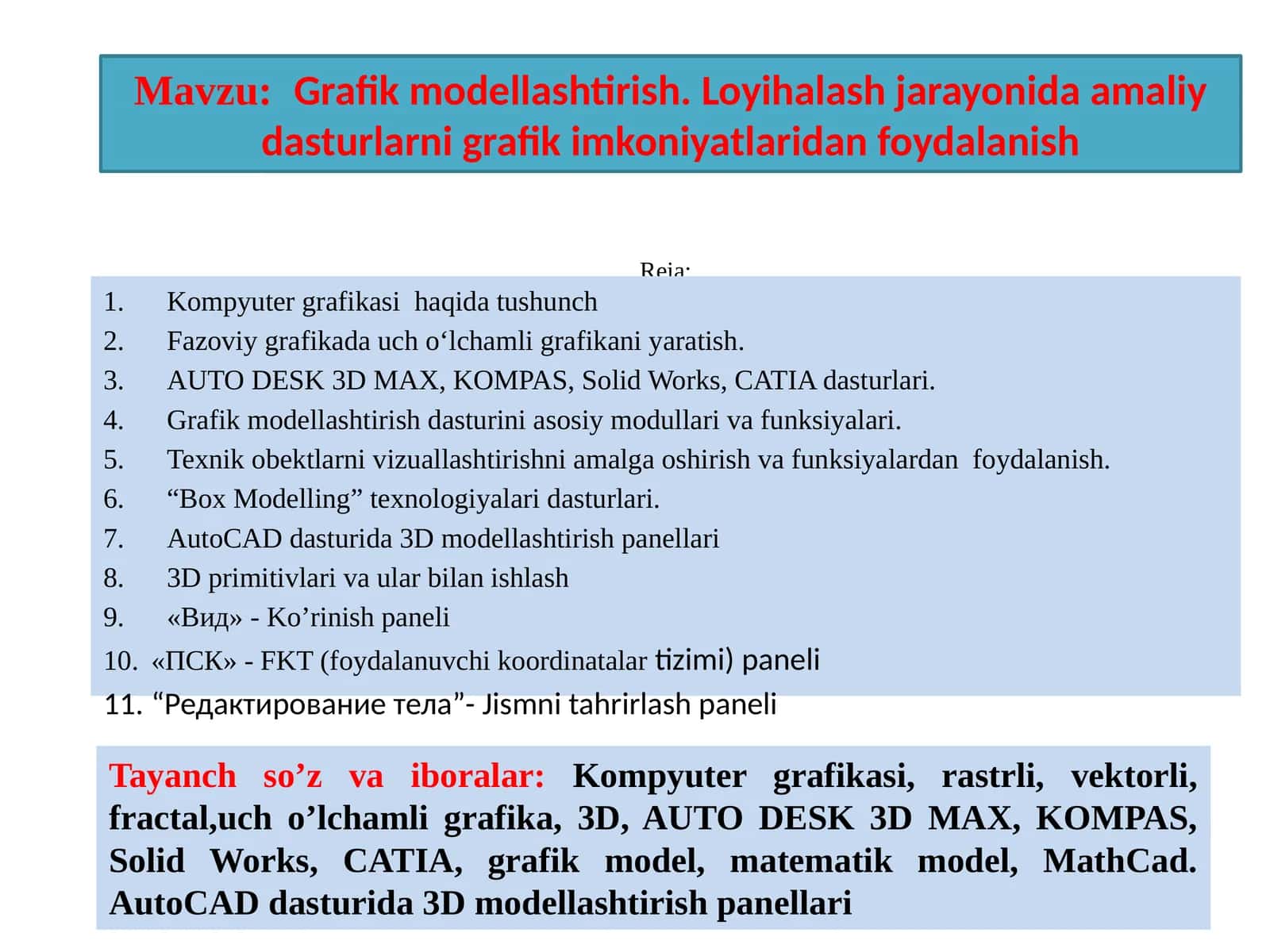 Kompyutergrafikasihaqidatushunch 1