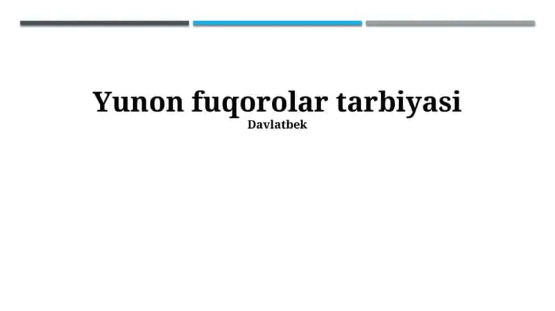 Yunon fuqorolar tarbiyasi 1