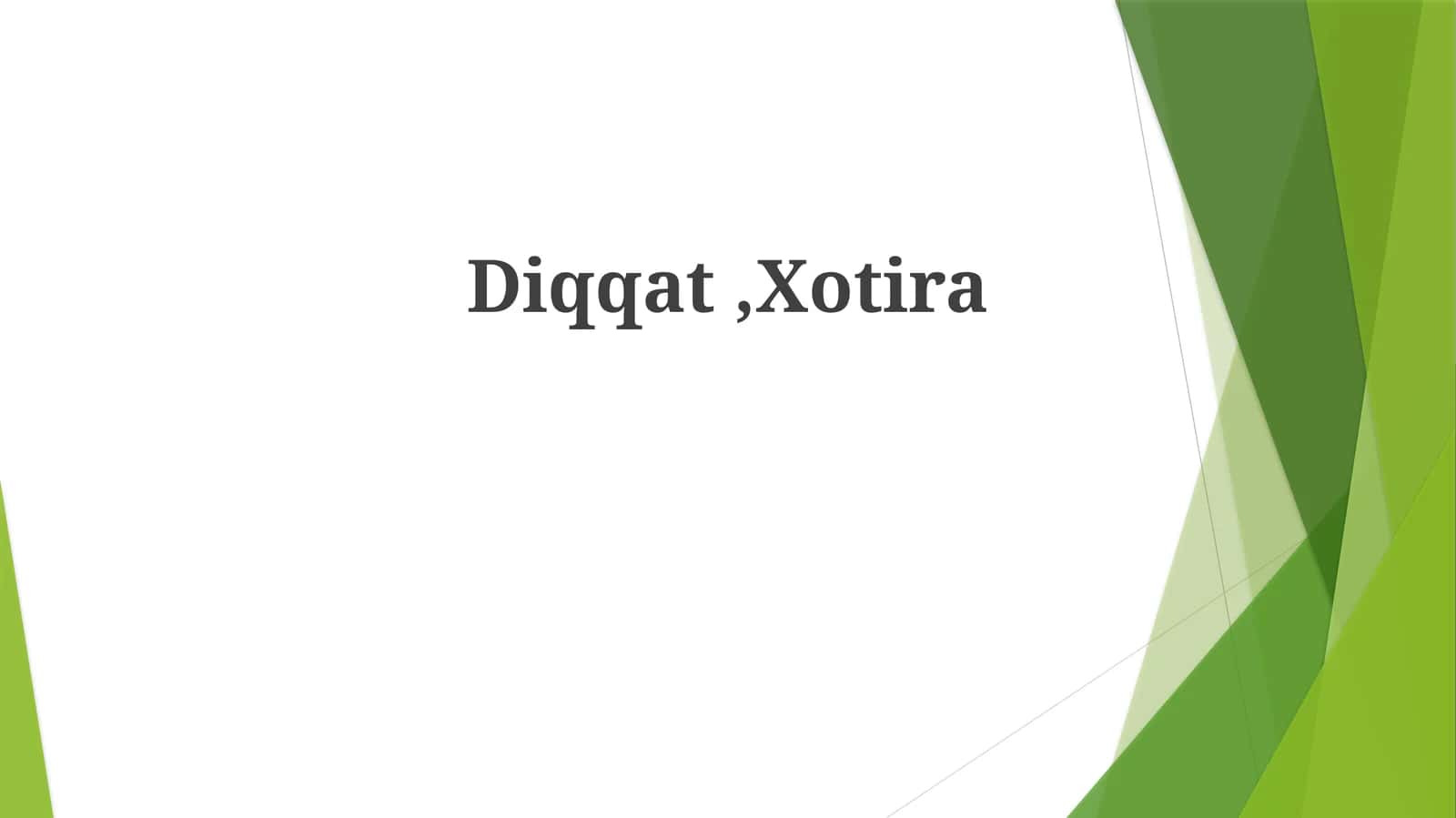 Diqqat, Xotira 1