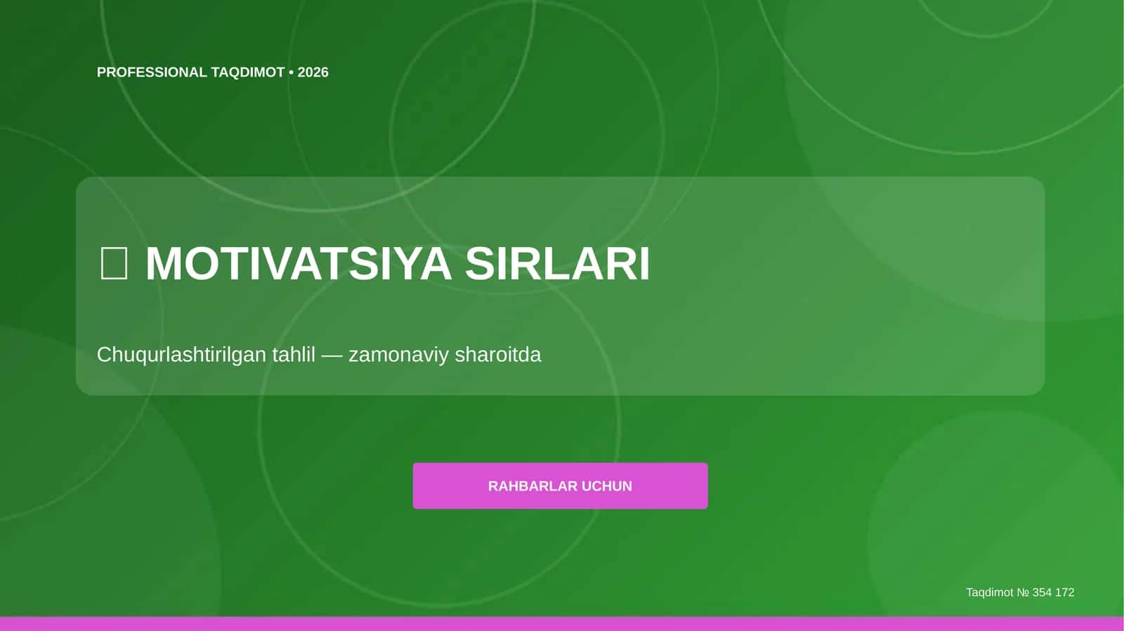 MOTIVATSIYA SIRLARI 1