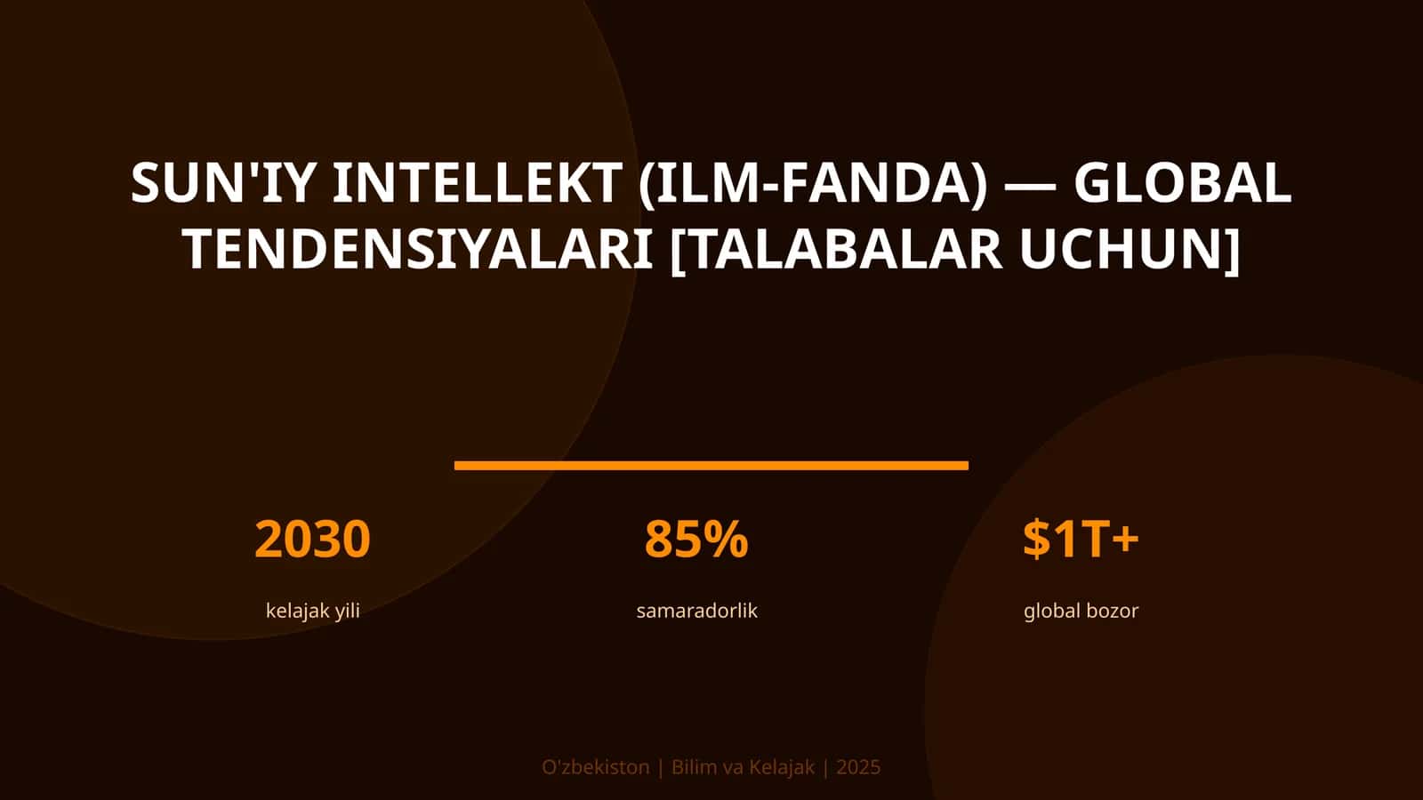 SUN'IY INTELLEKT (ILM-FANDA) — GLOBAL TENDENSIYALARI [TALABALAR UCHUN] 1