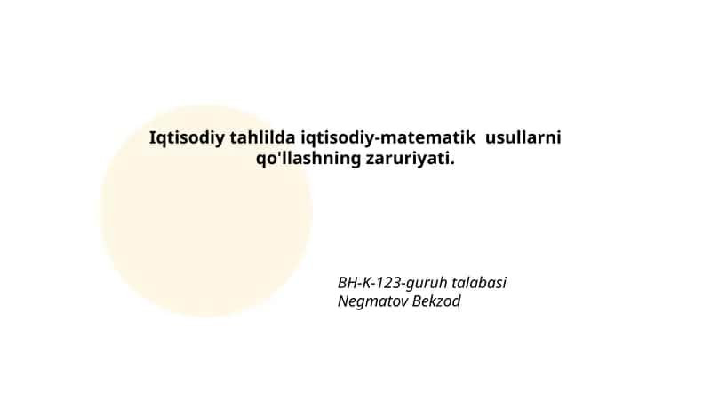 Iqtisodiy-matematik usullar 1
