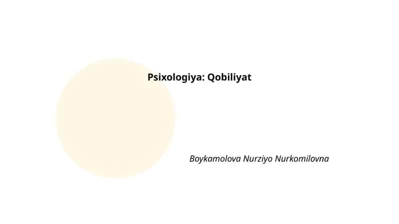 Qobiliyat 1