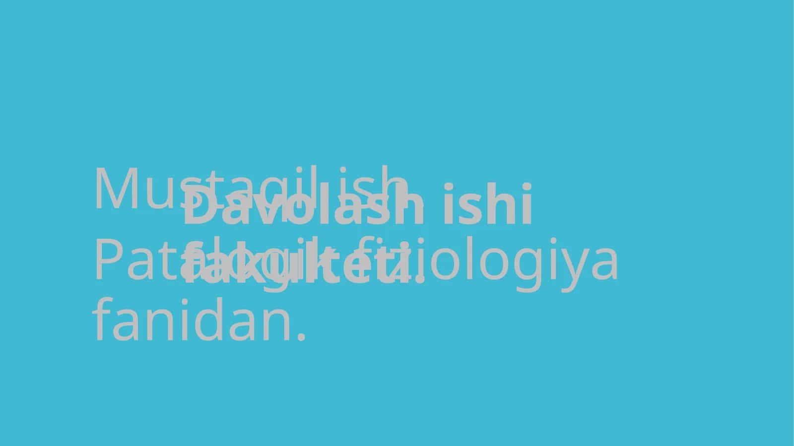 Davolash ishi fakulteti 1