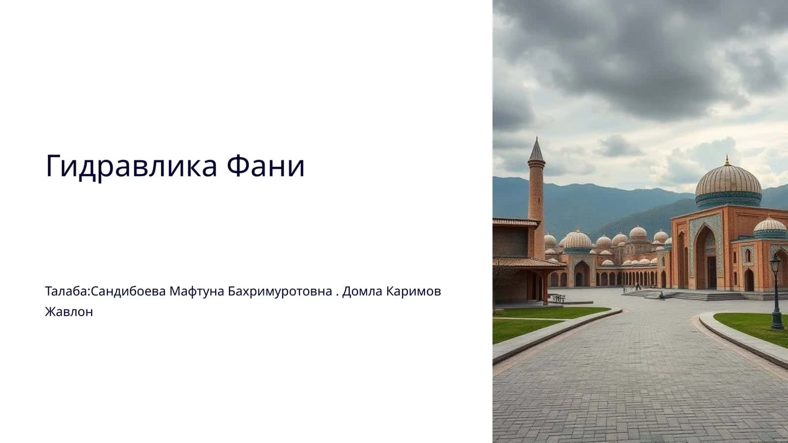 Гидравлика Фани 1
