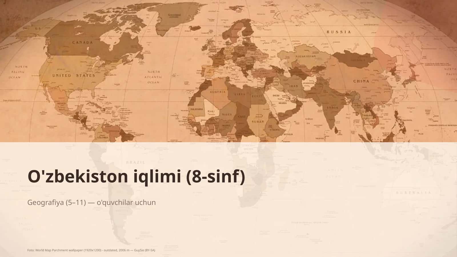 O'zbekiston iqlimi (8-sinf) 1