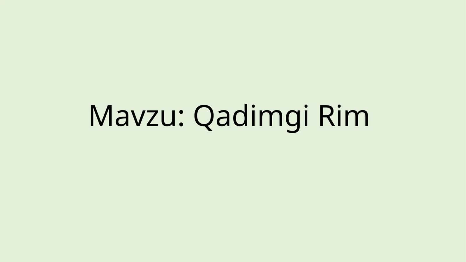Qadimgi Rim 1