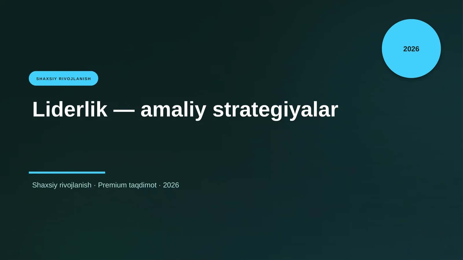 Liderlik — amaliy strategiyalar 1