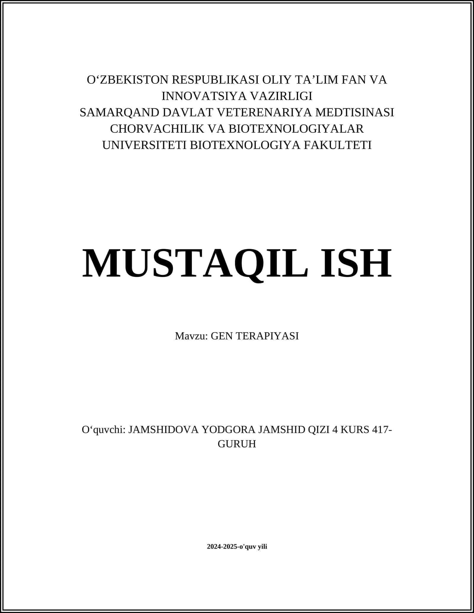 GEN TERAPIYASI 1