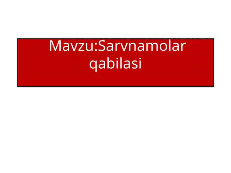 Sarvnamolar qabilasi