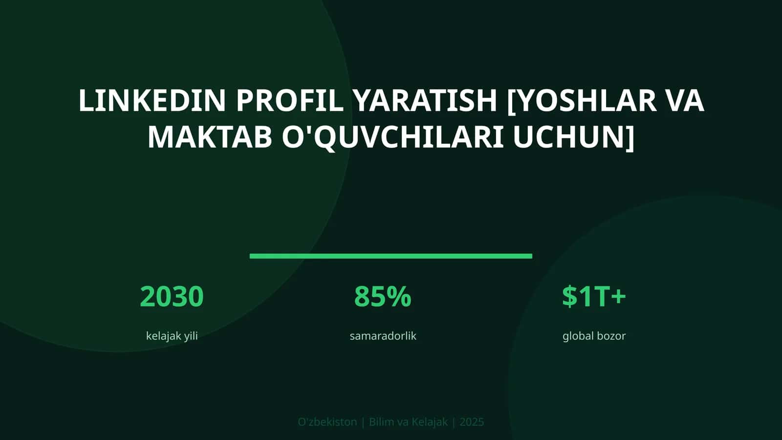 LinkedIn profil yaratish [yoshlar va maktab o'quvchilari uchun] 1