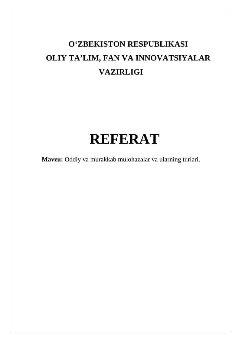 Sodd va Murakkab Bayonotlar 1