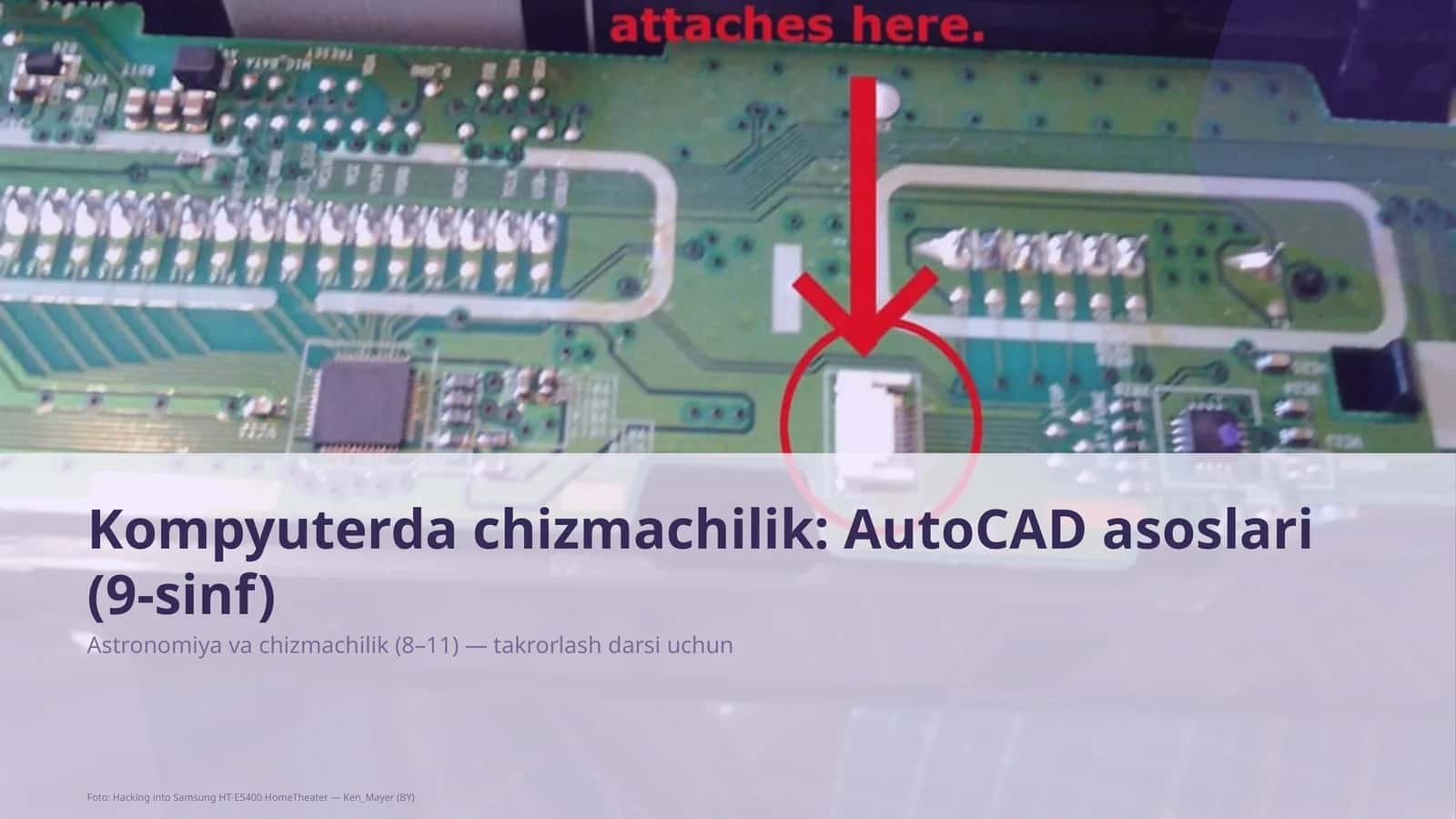 Kompyuterda chizmachilik: AutoCAD asoslari (9-sinf) 1