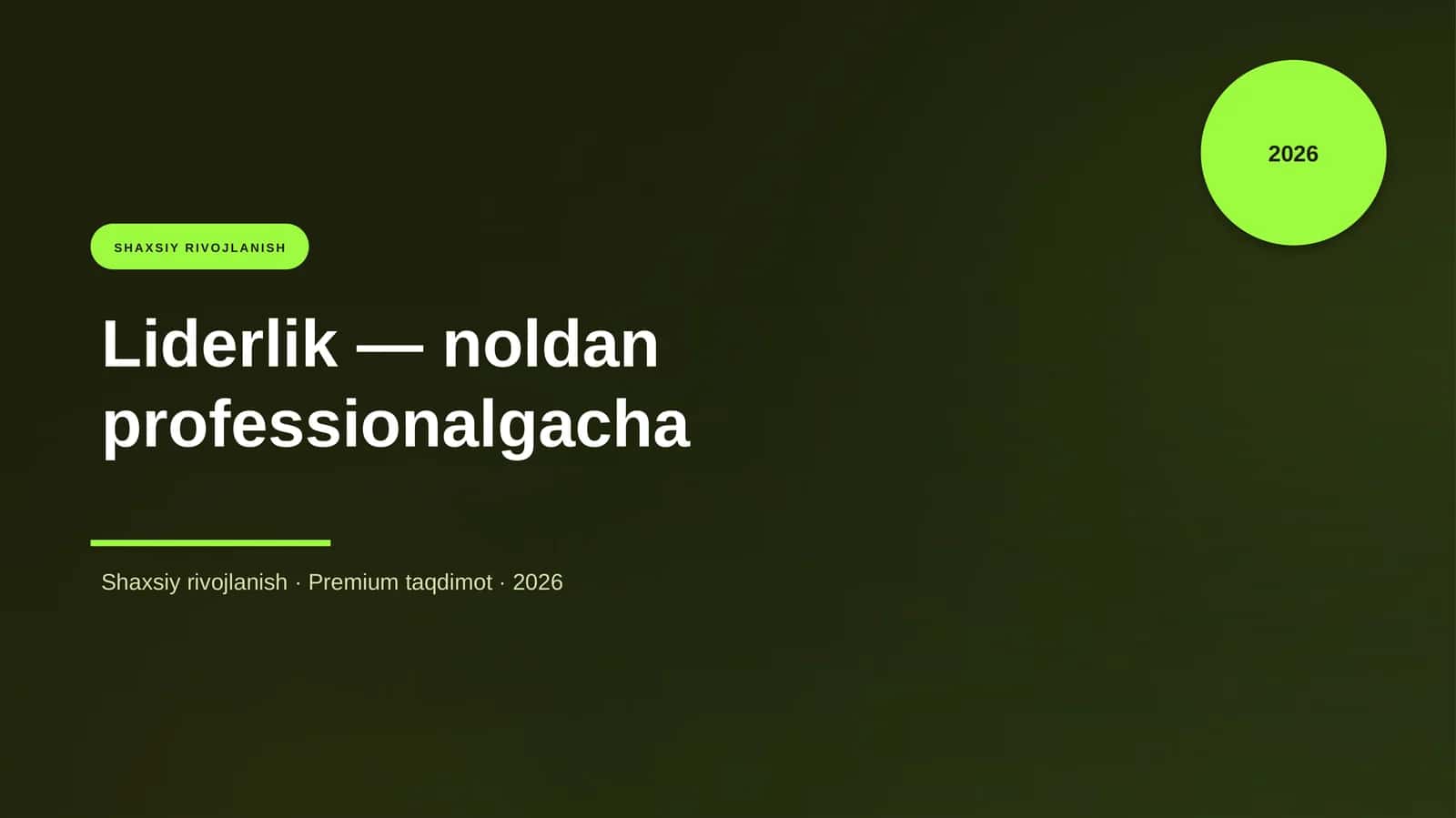 Liderlik — noldan professionalgacha 1