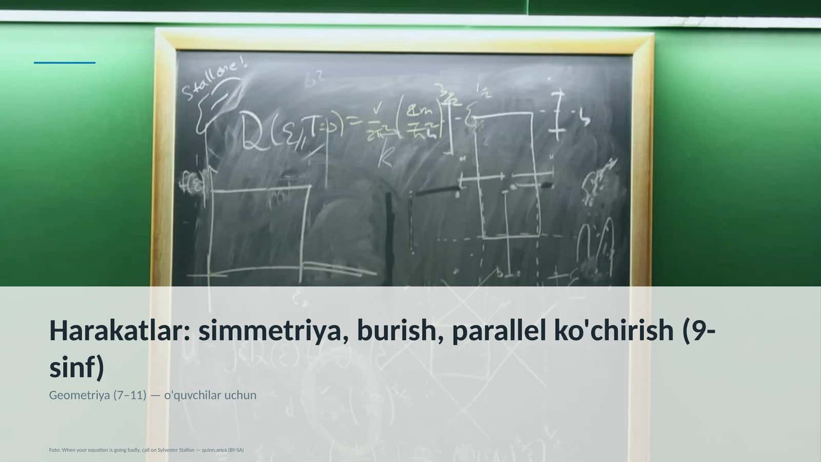 Harakatlar: simmetriya, burish, parallel ko'chirish (9-sinf) 1