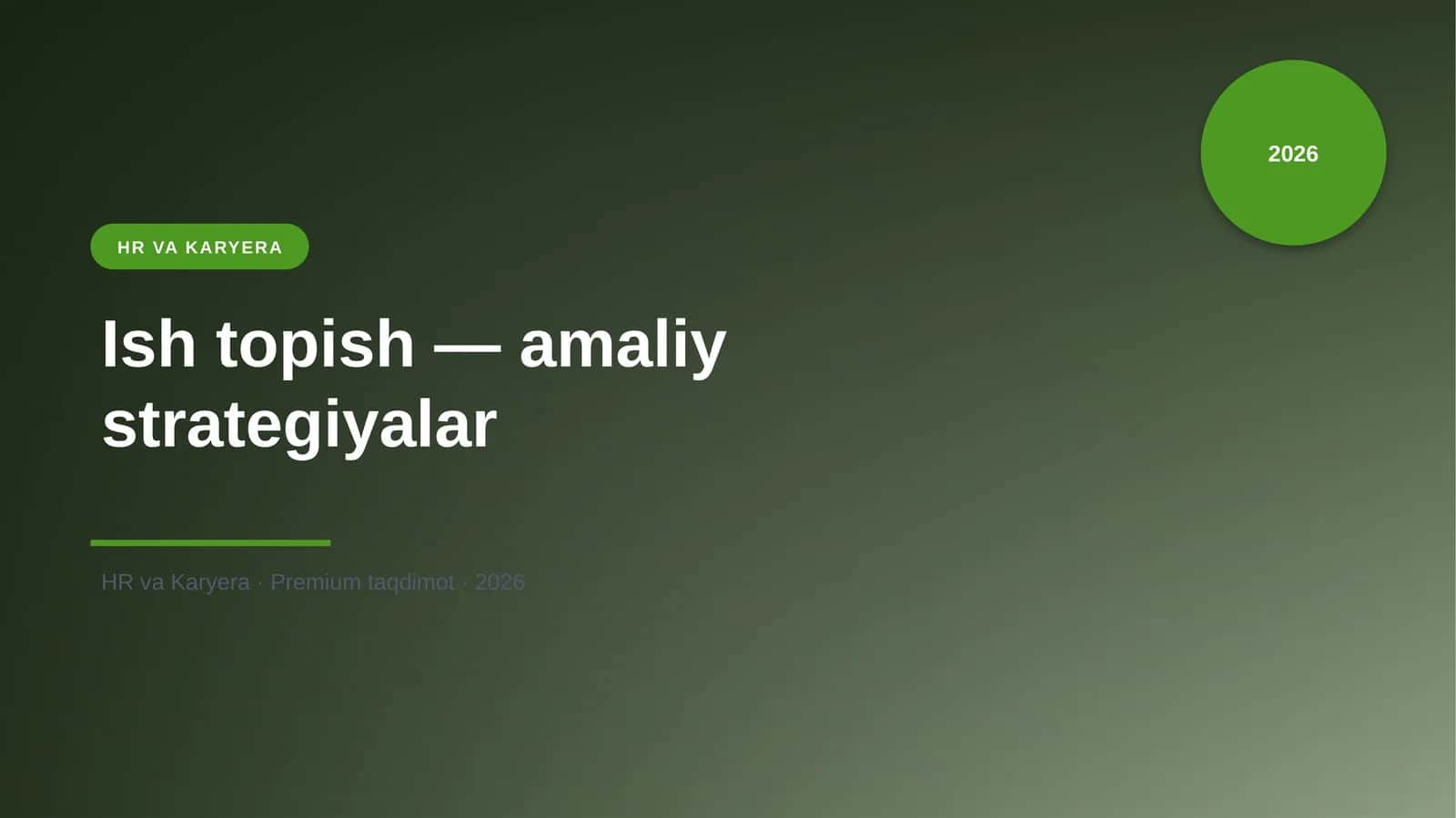Ish topish — amaliy strategiyalar 1