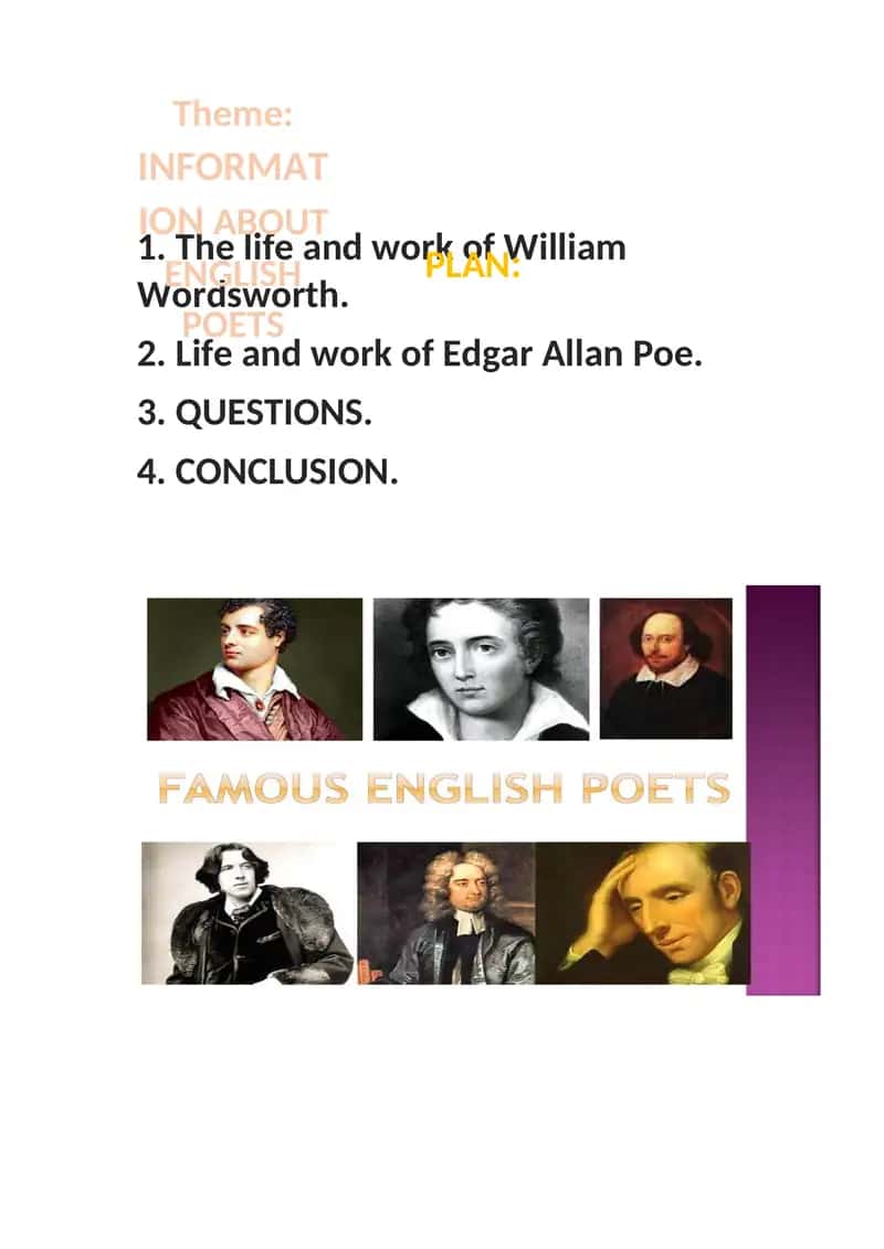 Information About English Poets 1