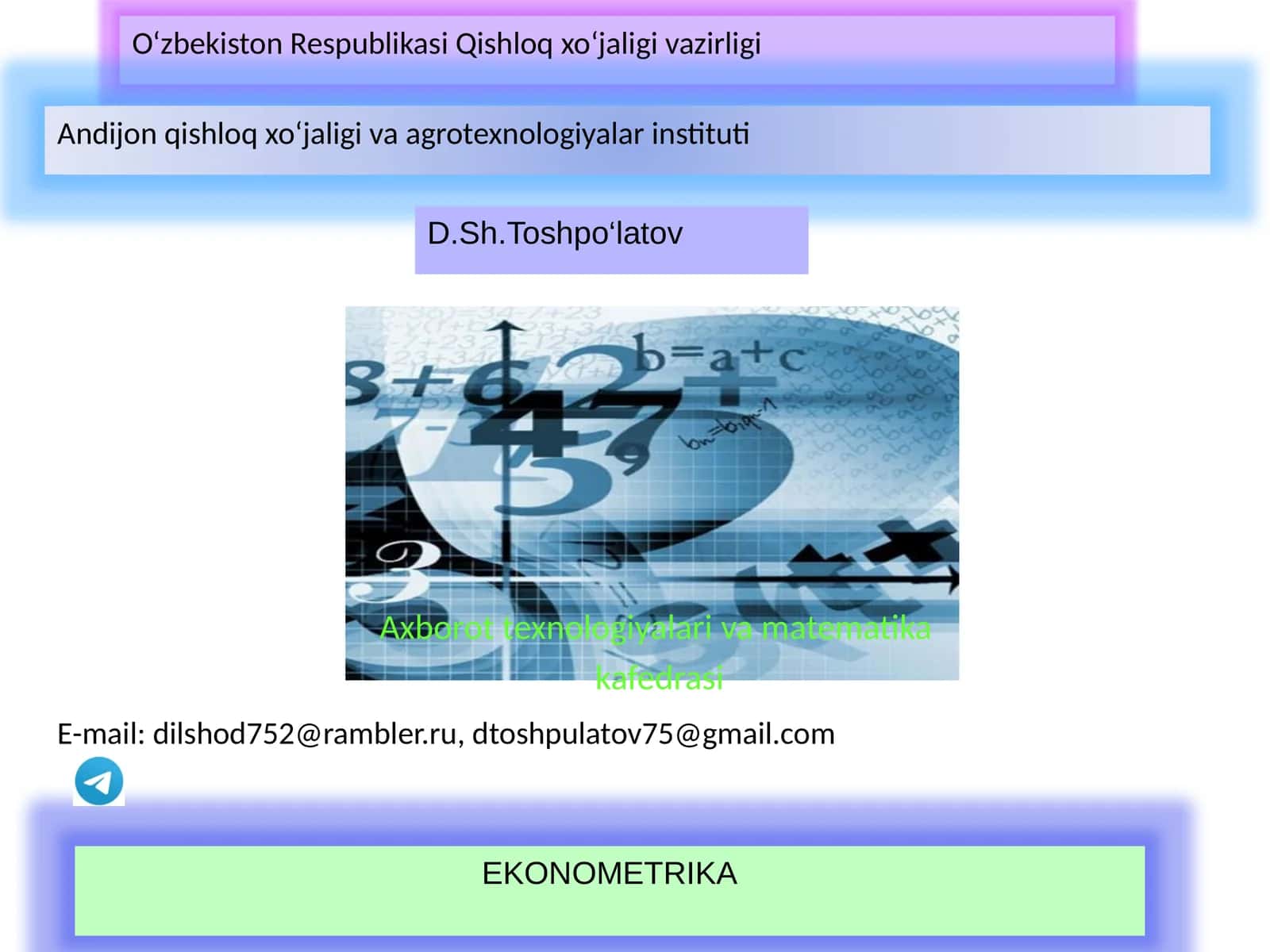 EKONOMETRIKA 1