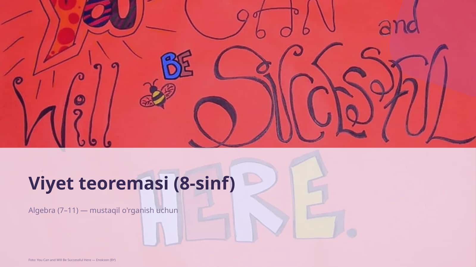 Viyet teoremasi (8-sinf) 1