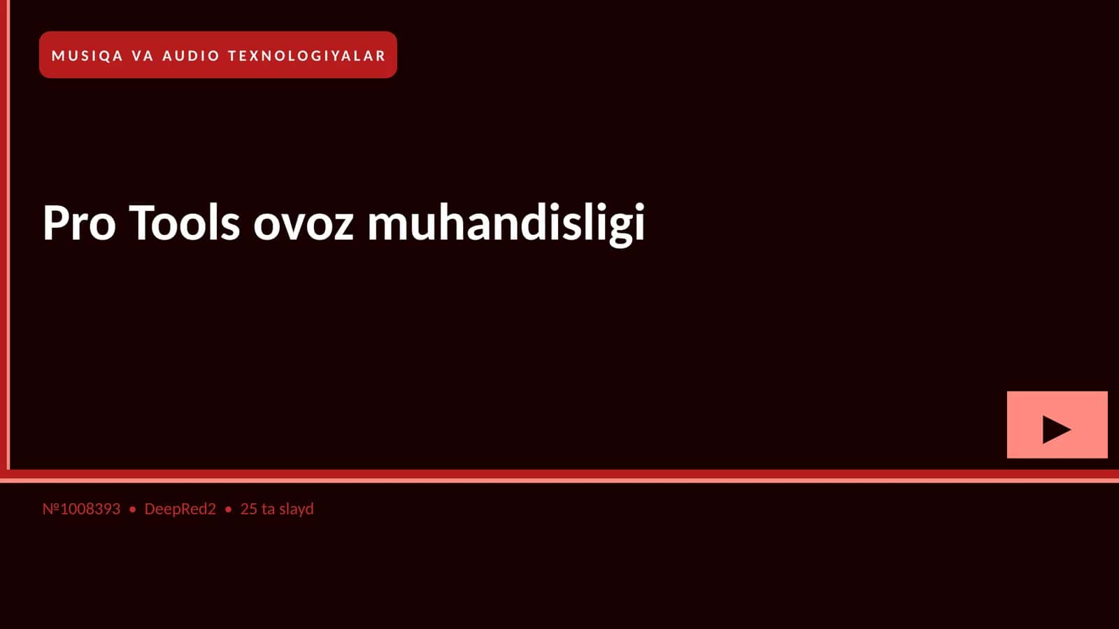 Pro Tools ovoz muhandisligi 1