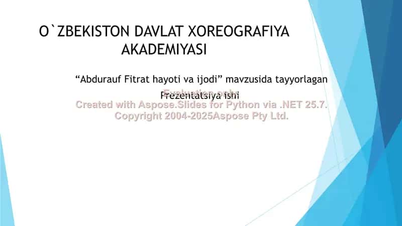 Abdurauf Fitrat hayoti va ijodi 1