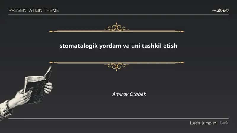 Stomatologik yordam va uni tashkil etish 1