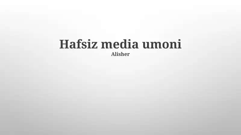 Hafsiz media umoni 1