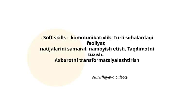 Soft skills – kommunikativlik 1