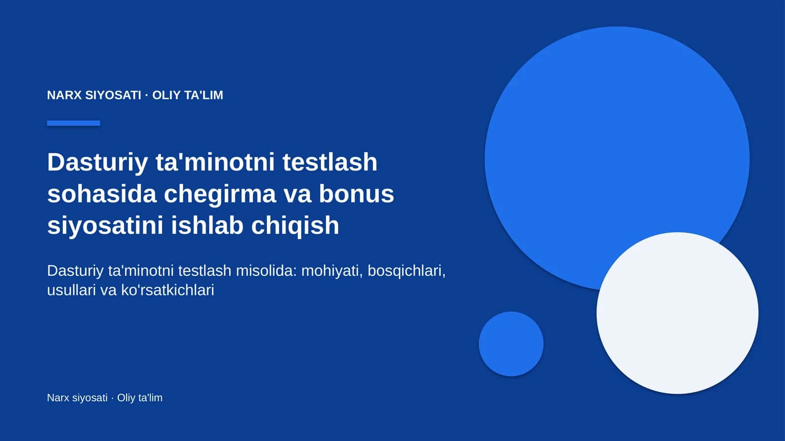 dasturiy ta'minotni testlash sohasida chegirma va bonus siyosatini ishlab chiqish 2810 1