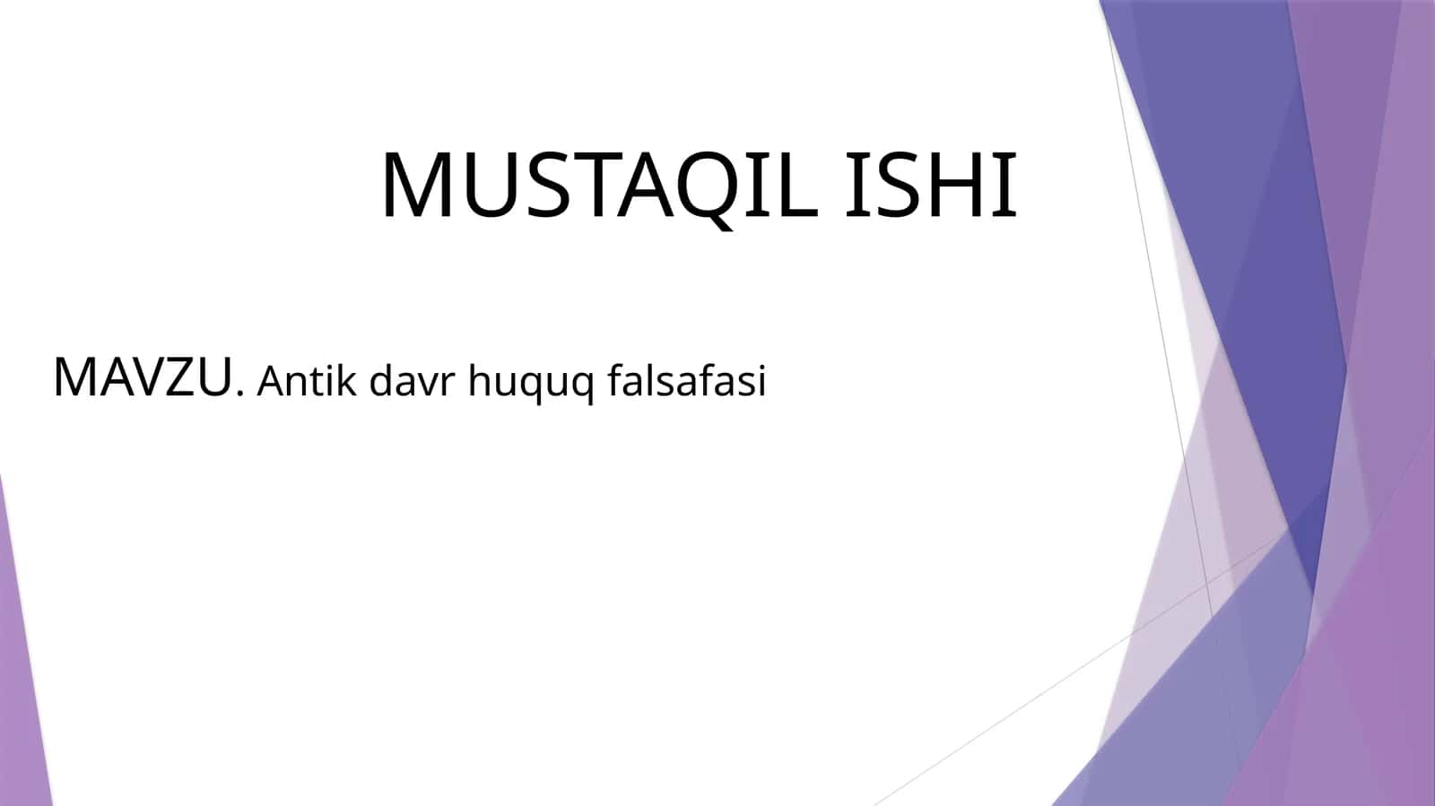 Antik davr huquq falsafasi 1