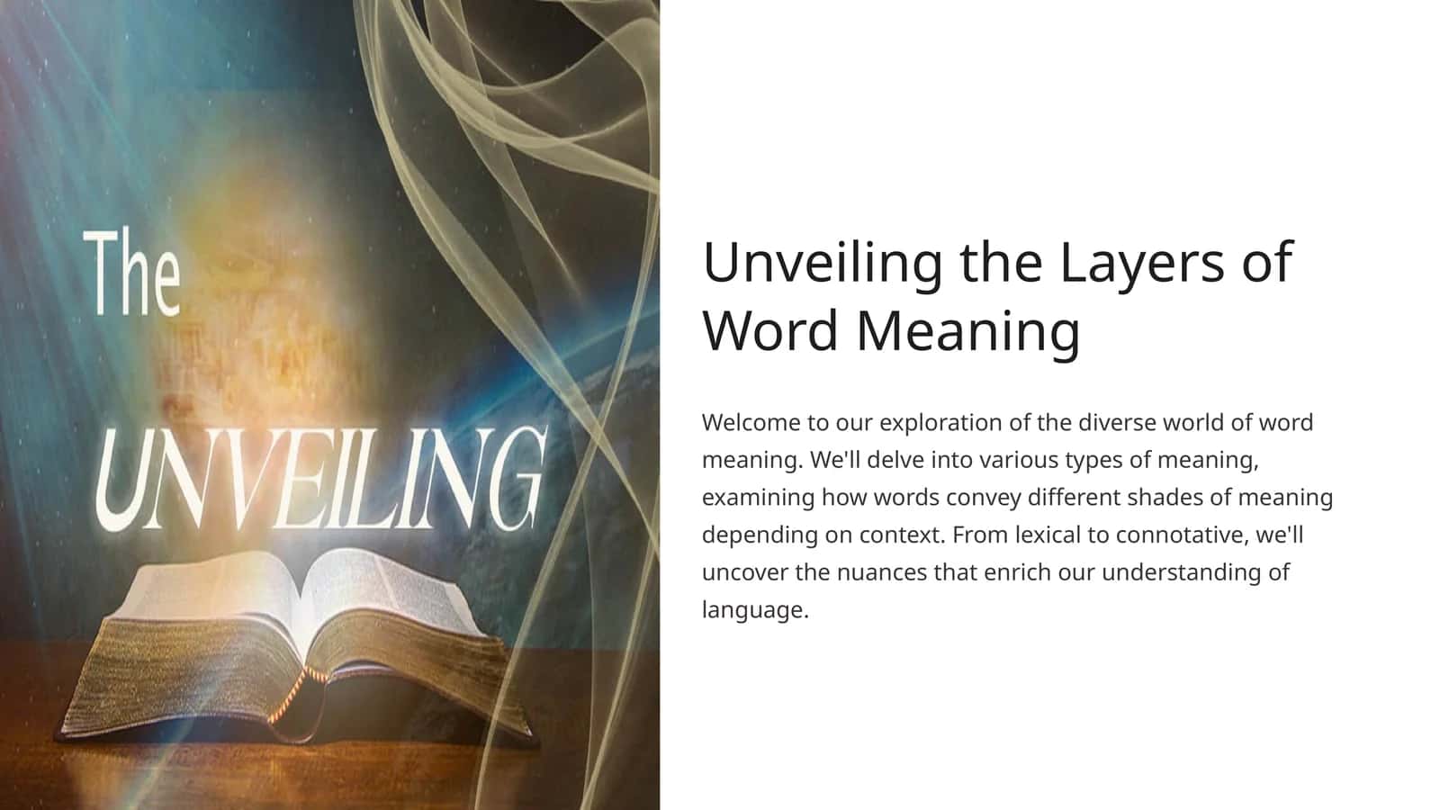 Unveiling the Layers of Word Meaning 1