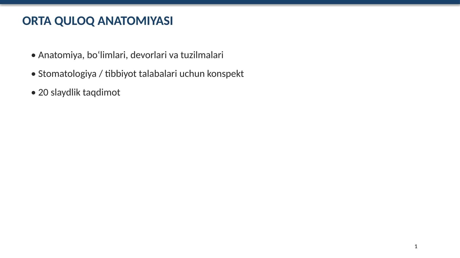ORTA QULOQ ANATOMIYASI 1