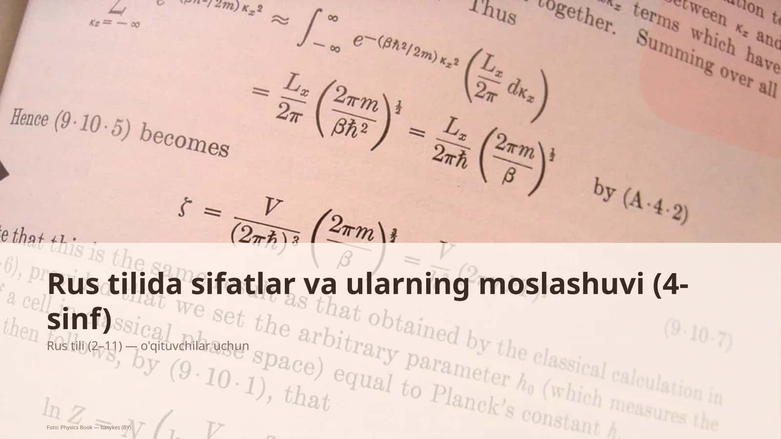 Rus tilida sifatlar va ularning moslashuvi (4-sinf) 1