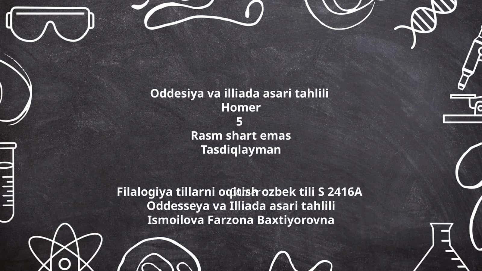 Oddesiya va Illiada asari tahlili 1