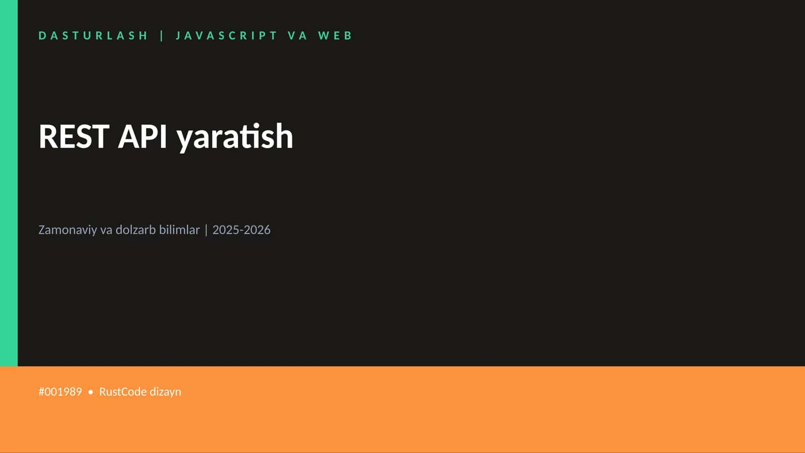 REST API yaratish 1