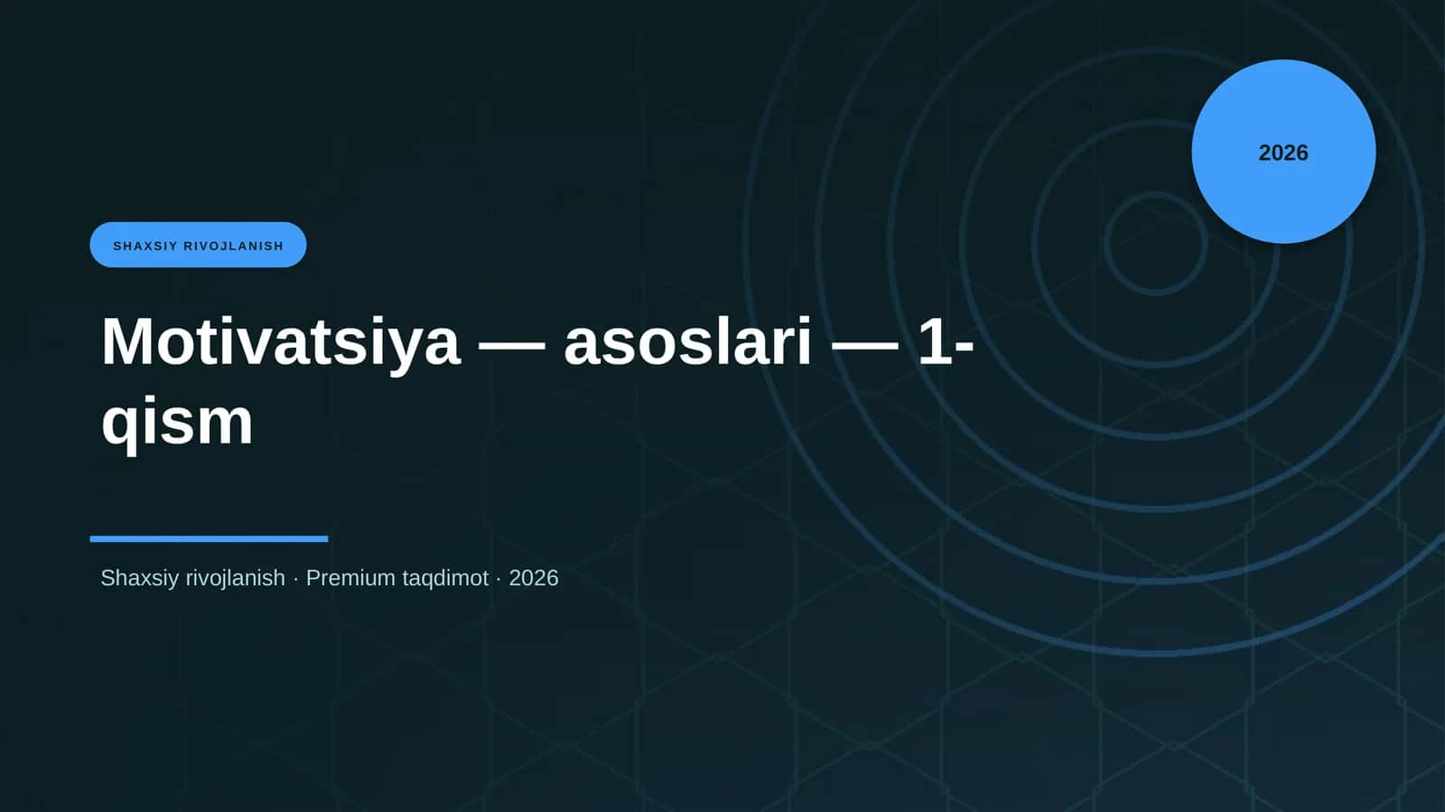 Motivatsiya — asoslari — 1-qism 1