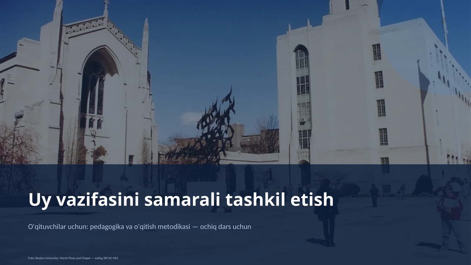Uy vazifasini samarali tashkil etish 1