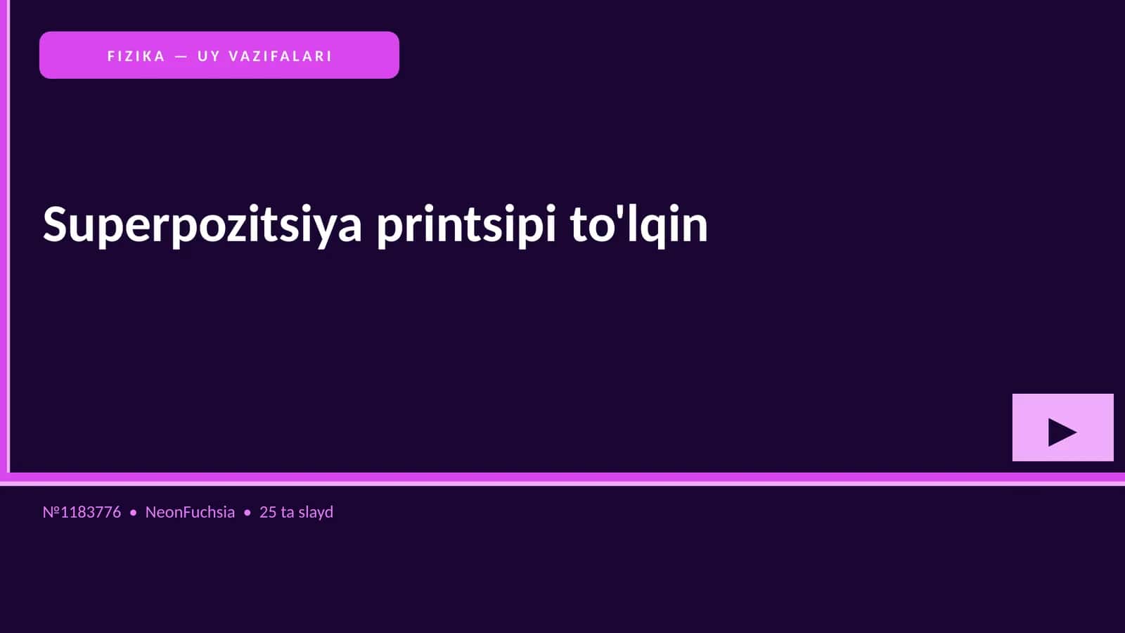 FIZIKA — UY VAZIFALARI 1