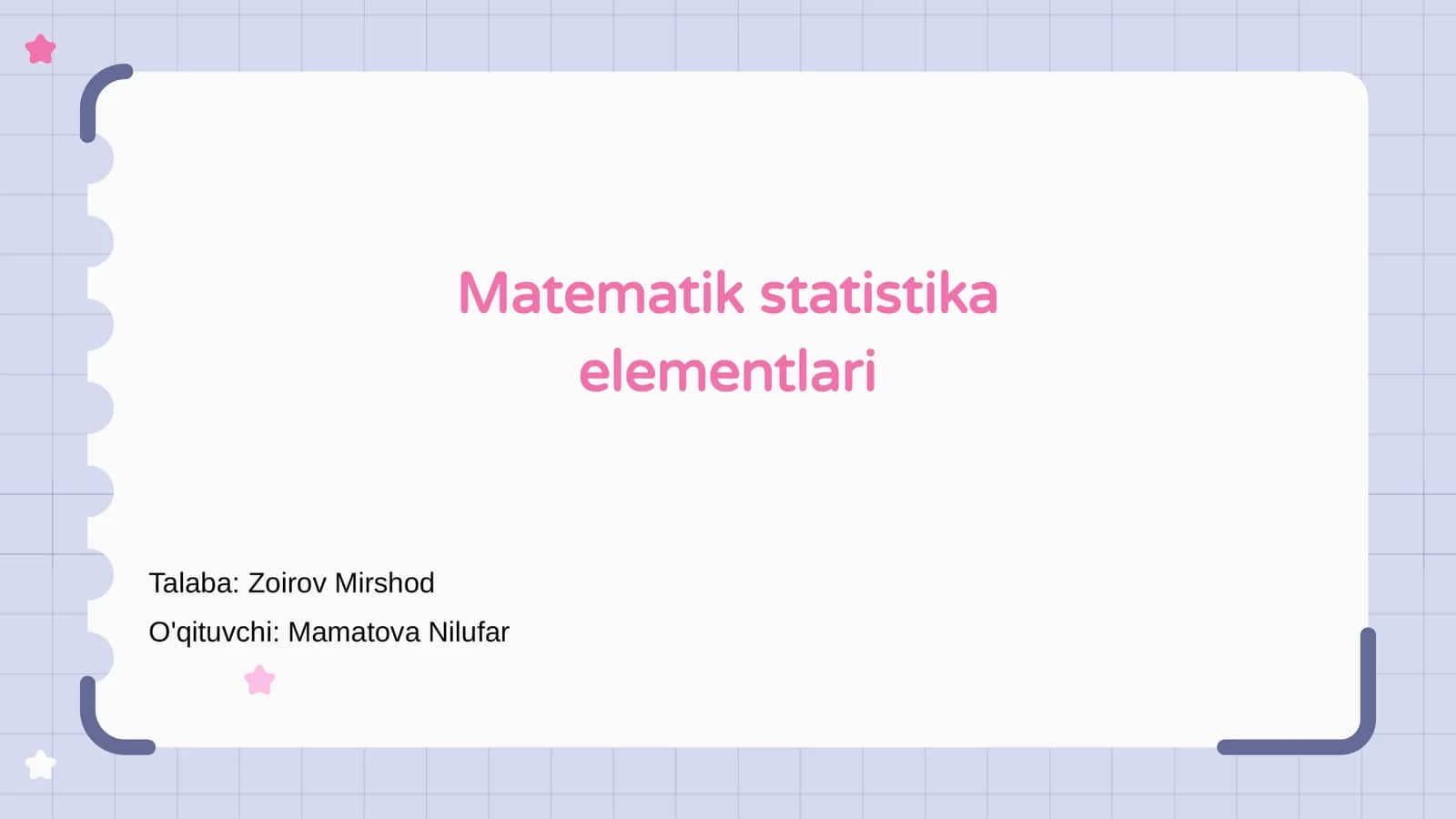 Matematik statistika elementlari 1