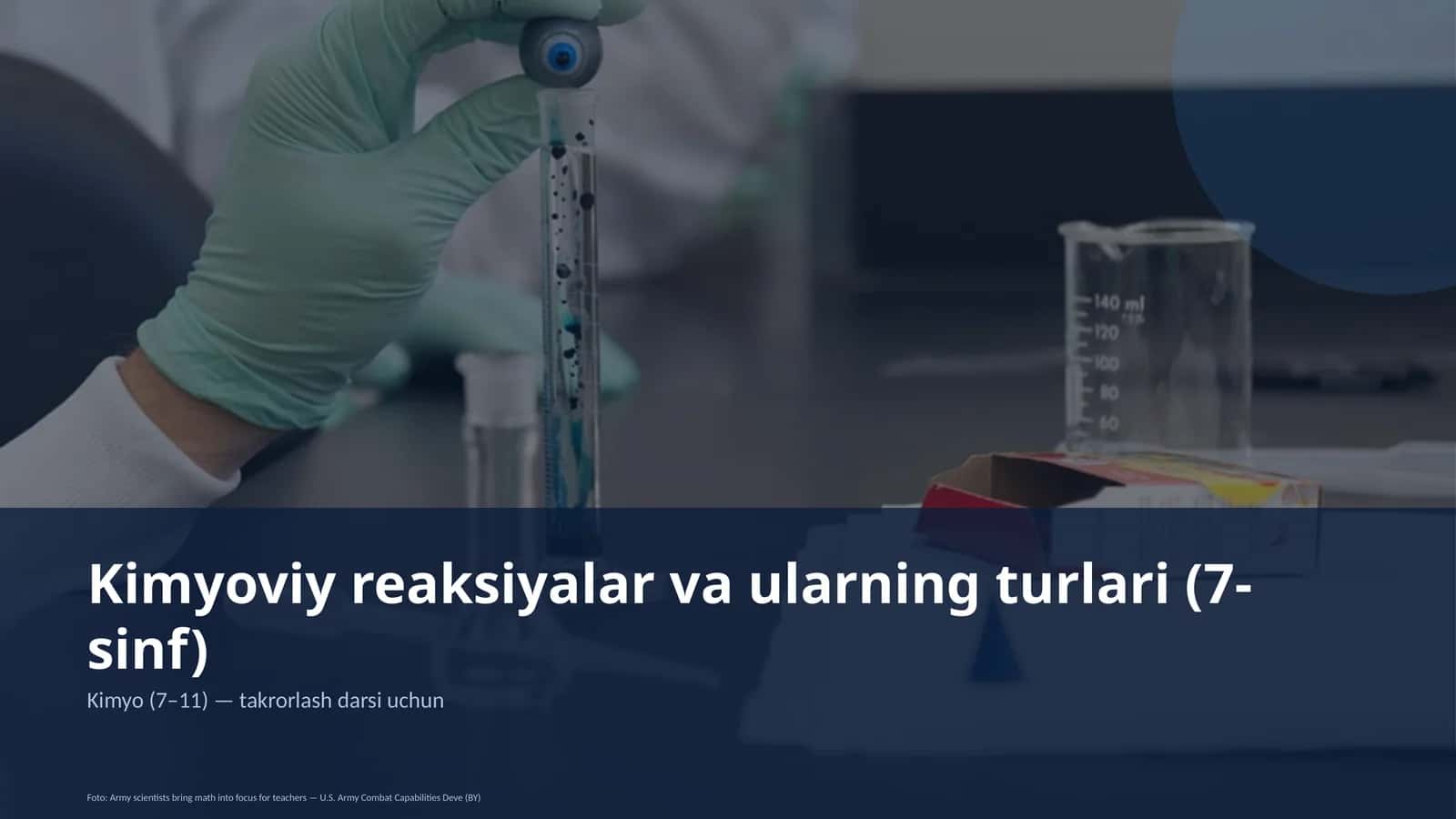 Kimyoviy reaksiyalar va ularning turlari (7-sinf) 1