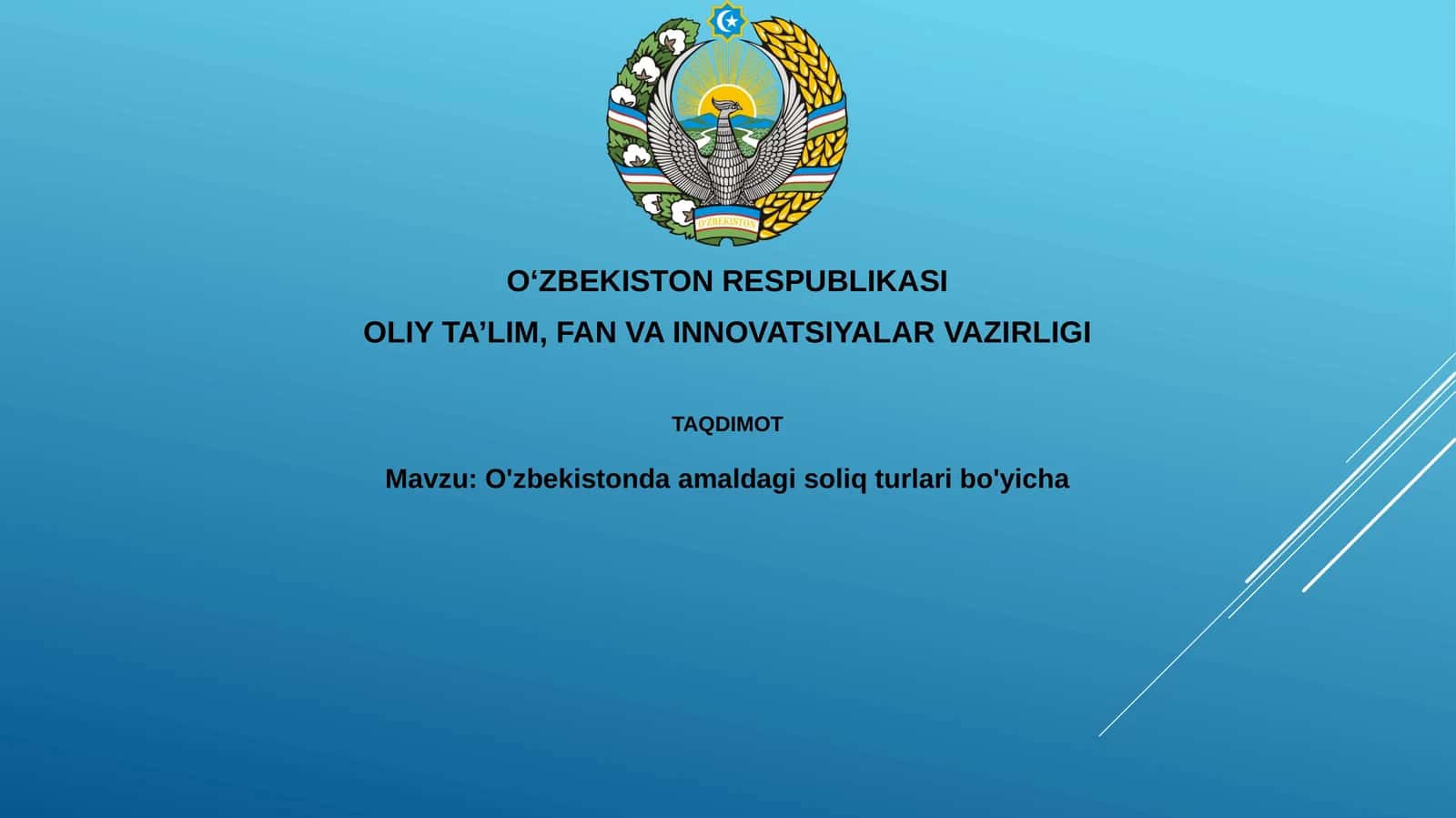 O'zbekistonda soliq turlari 1