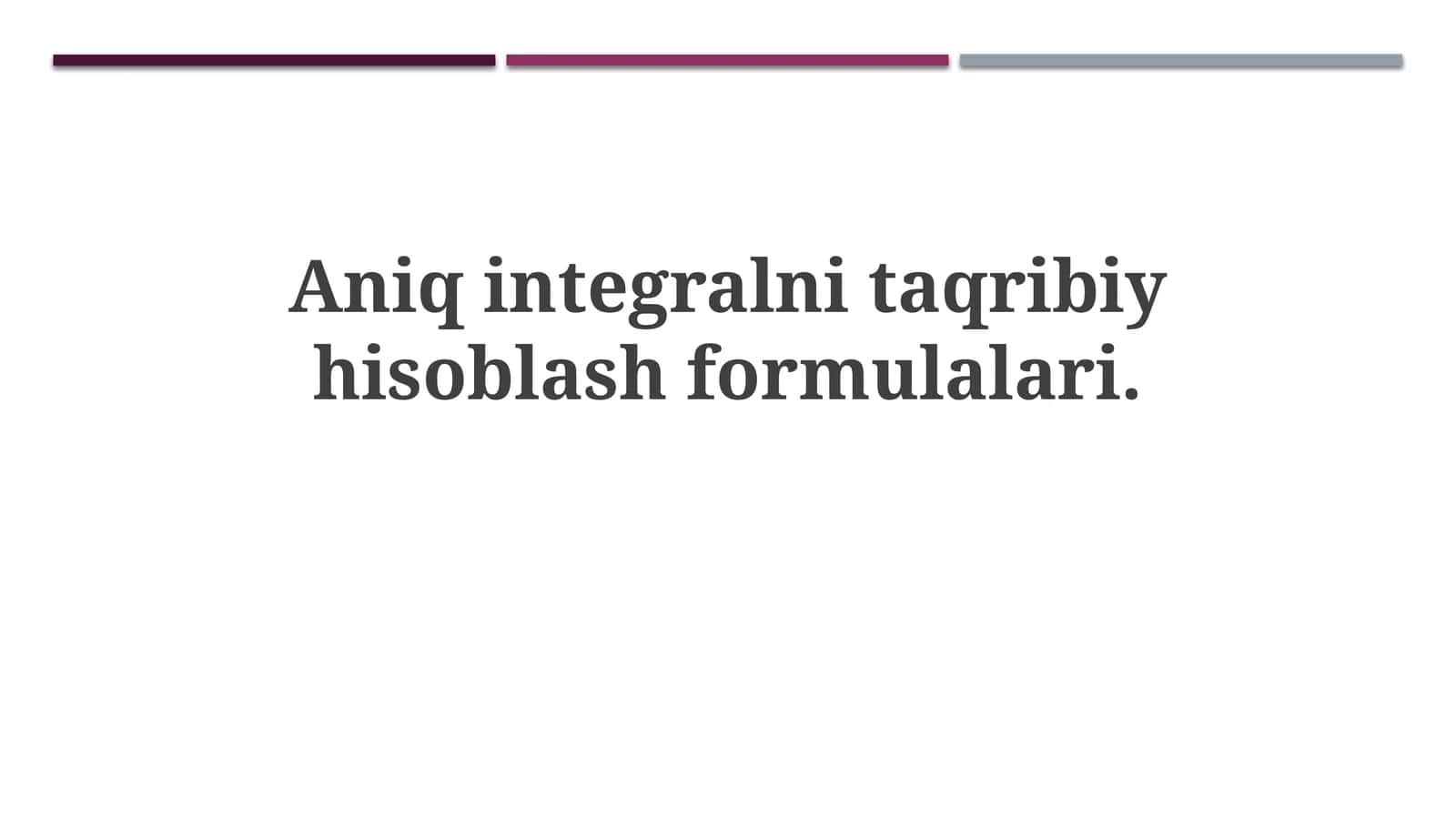 Trapesiya va Simpson formulalari 1