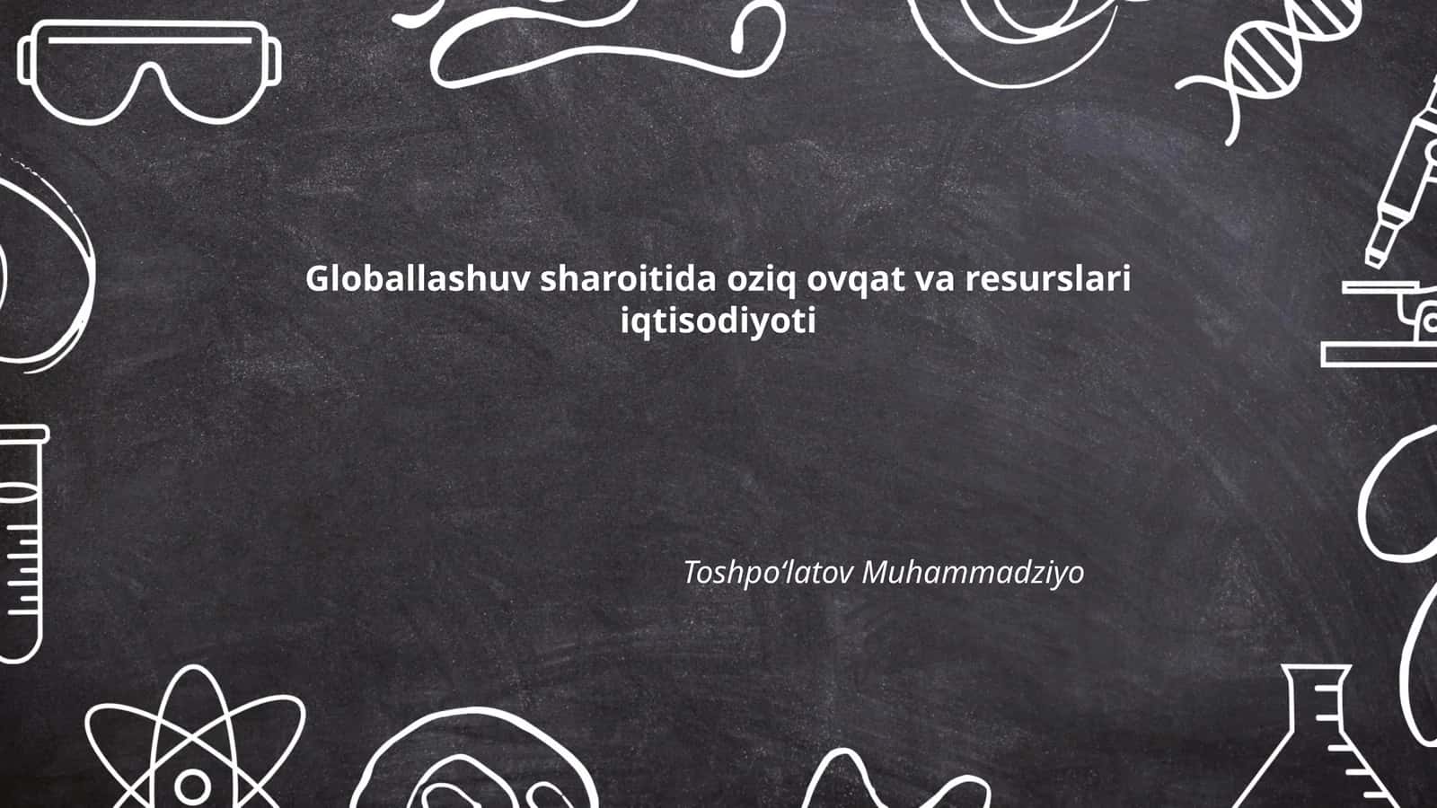 Global oziq-ovqat ta'minoti zanjirlari 1