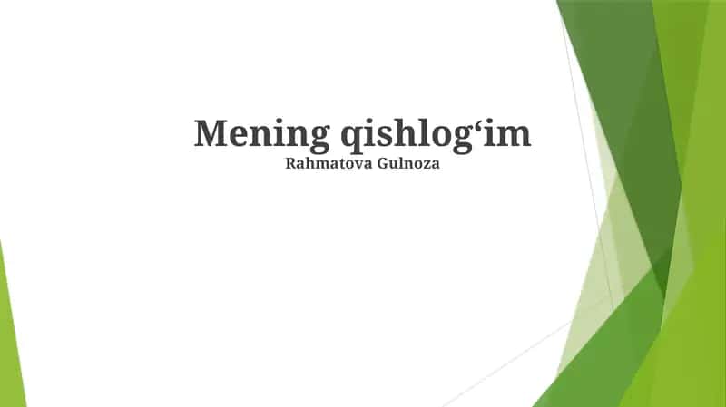 Qishlogʻim 1
