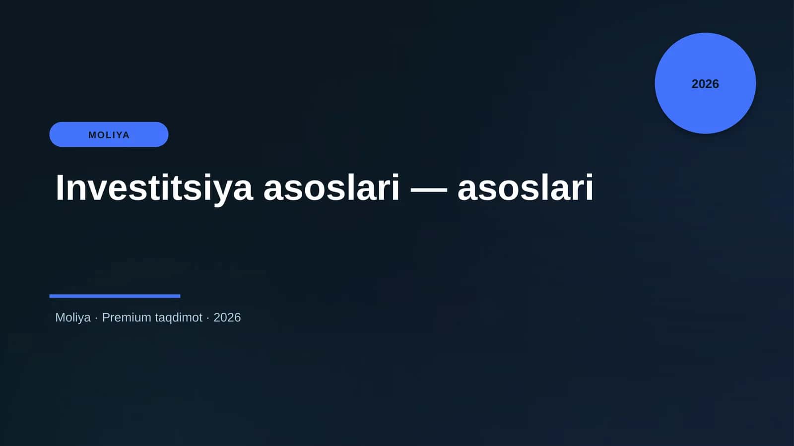 Investitsiya asoslari — asoslari 1