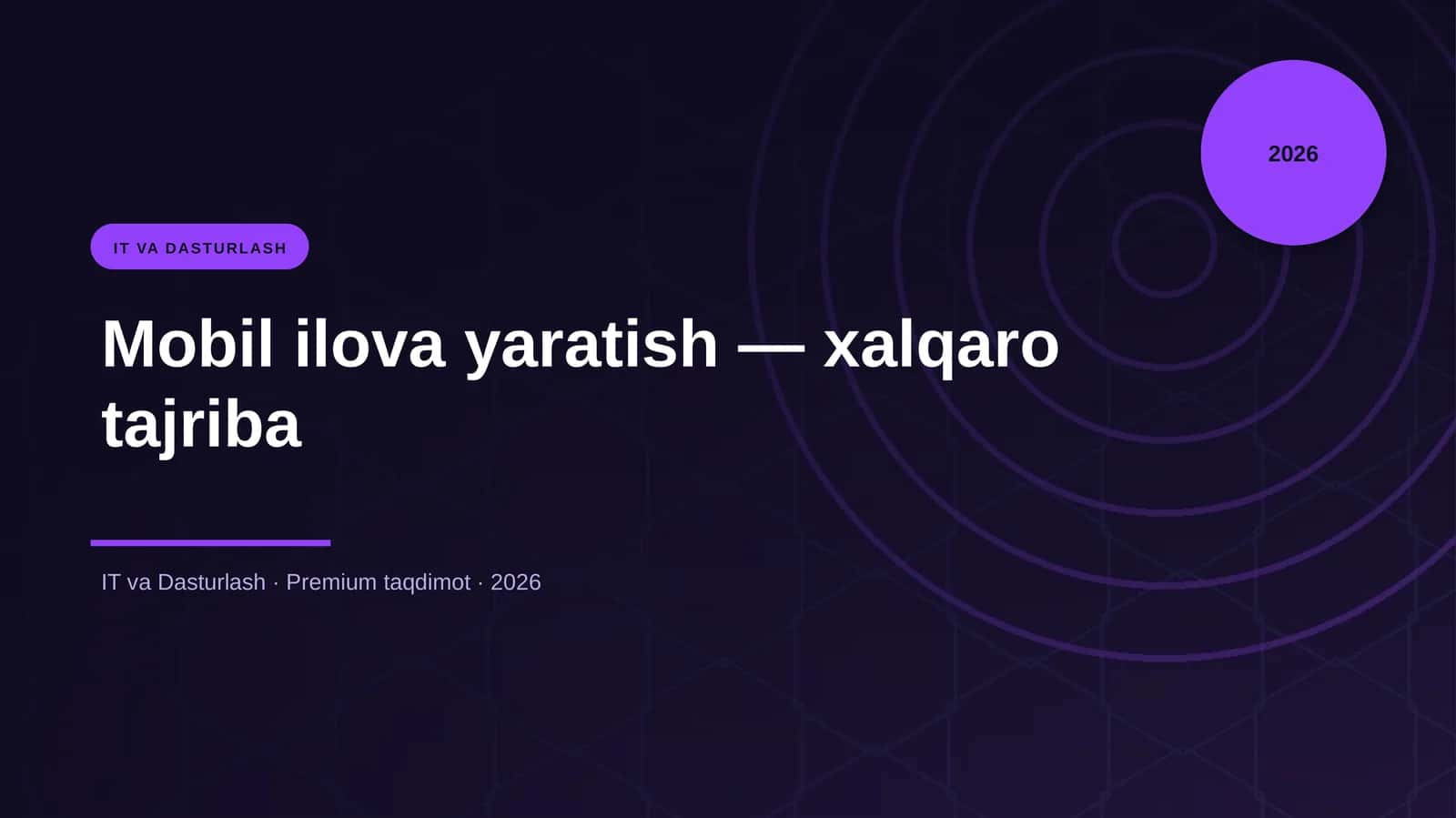 Mobil ilova yaratish — xalqaro tajriba 1