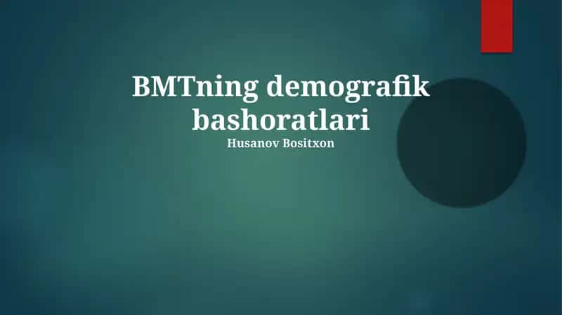BMTning demografik bashoratlari 1