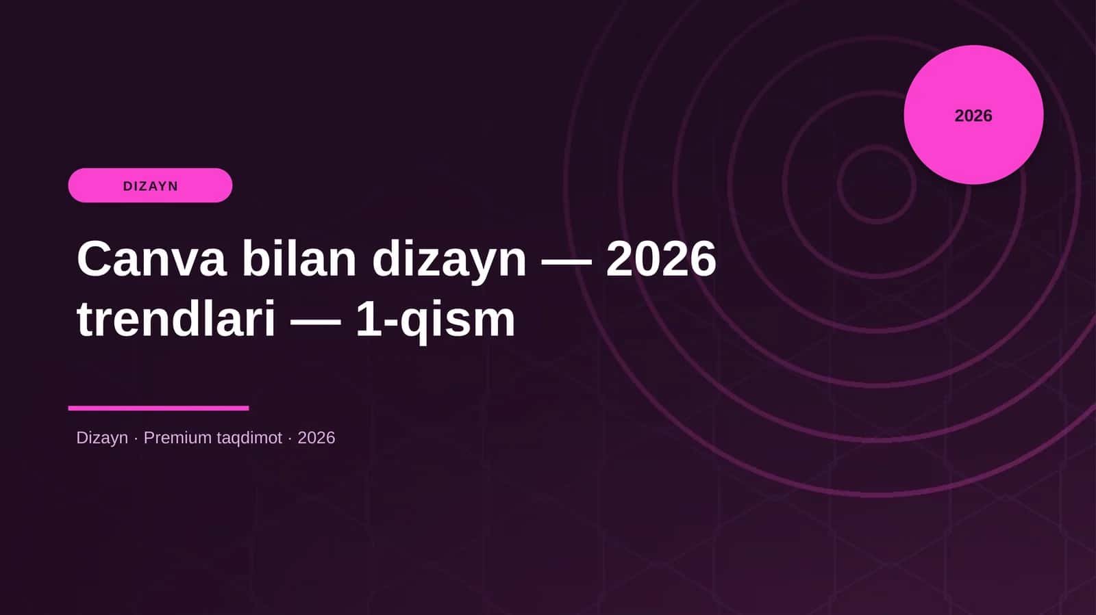 Canva bilan dizayn — 2026 trendlari — 1-qism 1
